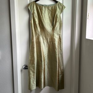 Green/gold midi dress